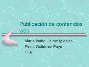 Publicacin de contenidos web Mara Isabel Jaime Iglesias