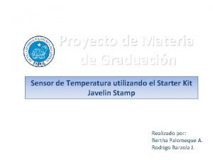 Proyecto de Materia de Graduacin Sensor de Temperatura