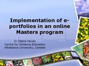 Implementation of eportfolios in an online Masters program