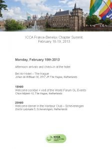 ICCA FranceBenelux Chapter Summit February 18 19 2013