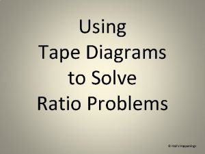 Using Tape Diagrams to Solve Ratio Problems Halls