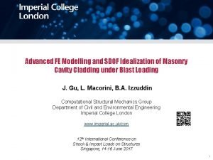 Advanced FE Modelling and SDOF Idealization of Masonry