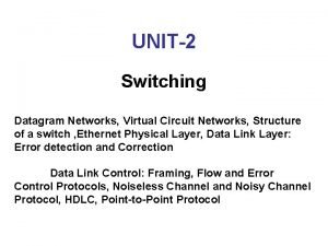 Datagram switching vs virtual circuit