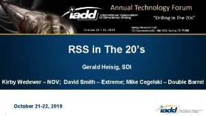 RSS in The 20s Gerald Heisig SDI Kirby