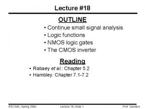 Small signal model of cmos inverter