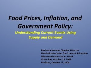 Food Prices Inflation and Government Policy Understanding Current