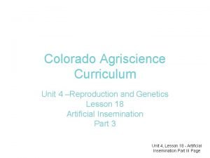 Colorado agriscience curriculum