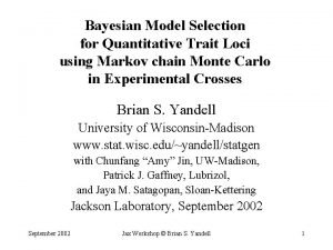 Bayesian Model Selection for Quantitative Trait Loci using