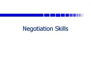 Negotiation skills objectives