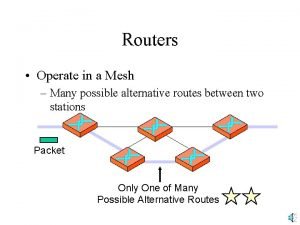 Routers Operate in a Mesh Many possible alternative