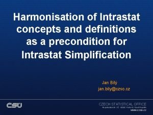 Harmonisation of Intrastat concepts and definitions as a