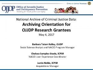 National archive of criminal justice data National archive of criminal justice data