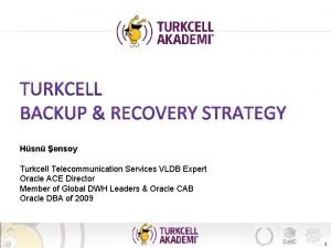 Hsn ensoy Turkcell Telecommunication Services VLDB Expert Oracle