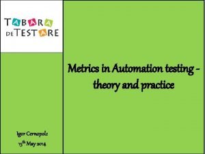Automation testing metrics