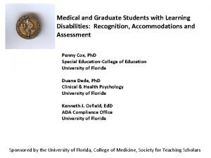 Medical and Graduate Students with Learning Disabilities Recognition