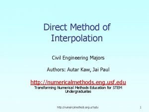 Direct Method of Interpolation Civil Engineering Majors Authors