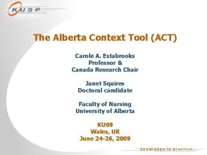 Alberta context tool