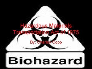 Hazardous materials transportation act of 1975