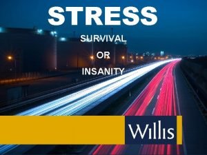 STRESS SURVIVAL OR INSANITY What Exactly is Stress