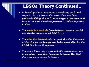 LEGOs Theory Continued In learning about compound cash