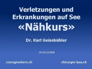 Verletzungen und Erkrankungen auf See Nhkurs Dr Karl