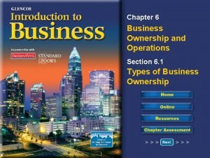 Chapter 6 Business Ownership and Operations Section 6