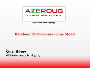 Database PerformanceTime Model inar liyev OCE Performance Turning