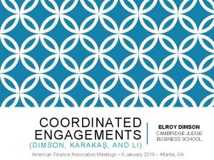 Coordinated engagements
