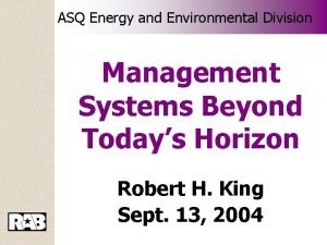 ASQ Energy and Environmental Division Management Systems Beyond