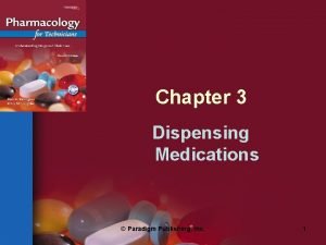 Chapter 3 Dispensing Medications Paradigm Publishing Inc 1