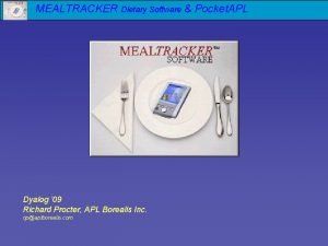 Mealtracker dietary software