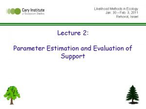 Likelihood Methods in Ecology Jan 30 Feb 3