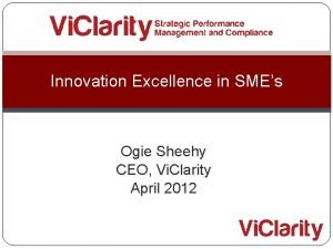 Innovation Excellence in SMEs Ogie Sheehy CEO Vi