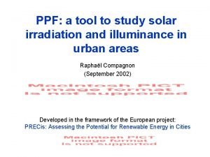 PPF a tool to study solar irradiation and