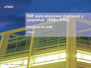 NIIF para empresas medianas y pequeas SMEs IFRS