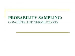 Probability sampling