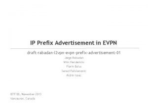 IP Prefix Advertisement in EVPN draftrabadanl 2 vpnevpnprefixadvertisement01