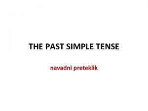 Past simple tense