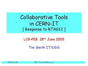 Collaborative Tools in CERNIT Response to RTAG 12