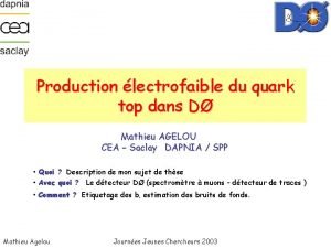 Production lectrofaible du quark top dans D Mathieu
