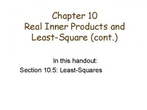 Least square solution