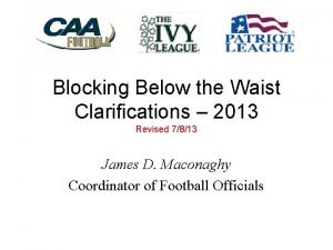 Blocking Below the Waist Clarifications 2013 Revised 7813