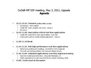 Co De RMP SSF meeting May 3 2011