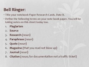 Source cards for research paper