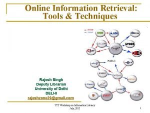 Online Information Retrieval Tools Techniques Rajesh Singh Deputy
