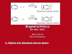 Magnetochimica AA 2011 2012 Marco Ruzzi Marina Brustolon