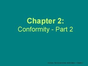 Chapter 2 Conformity Part 2 Aronson The Social