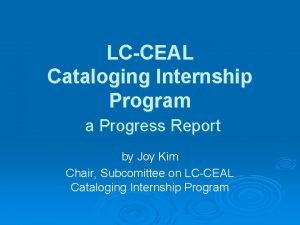 Cataloging internship