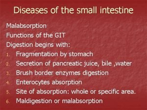 Malabsorption treatment Malabsorption treatment