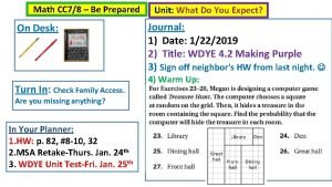 Math CC 78 Be Prepared On Desk Turn